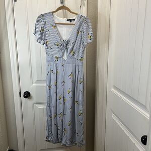 One Clothing Blue White Striped Bumble Bee Jumpsuit Romper Spring Womens Size S